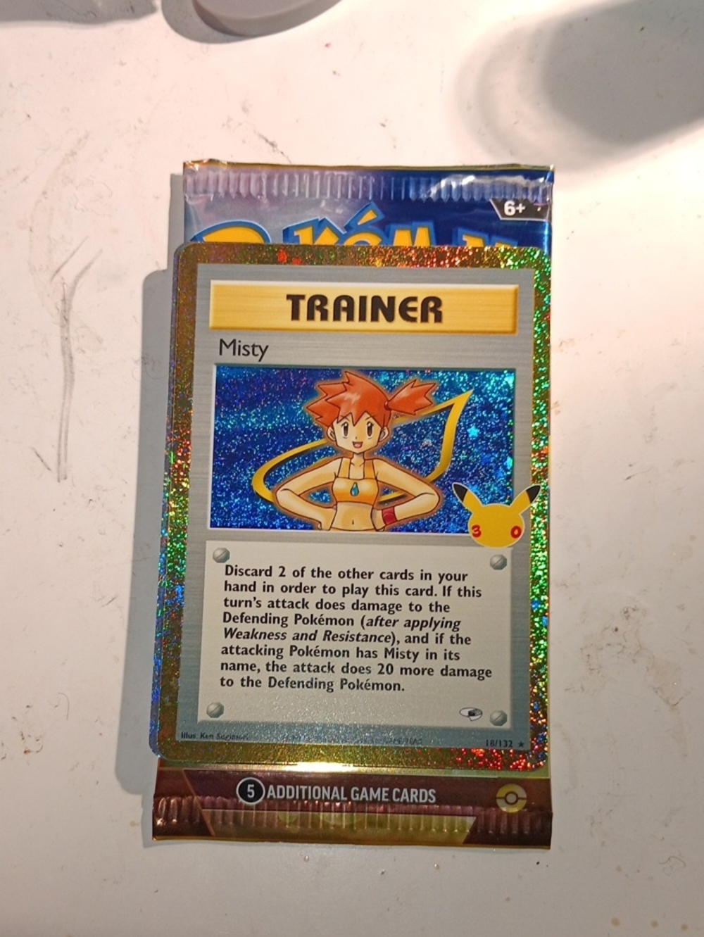 Trainer Misty Holographic Card - Blue